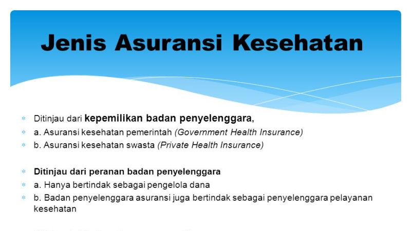 Jenis-Jenis Asuransi Kesehatan